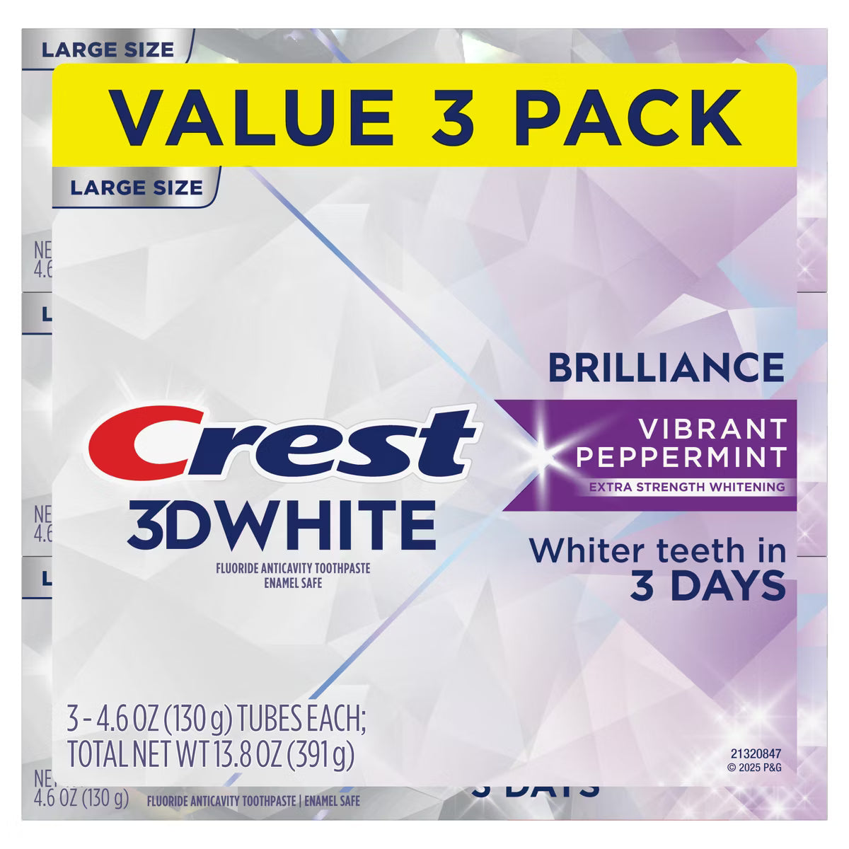Crest 3D White Brilliance Vibrant Toothpaste - Peppermint - 4.6oz/3pk