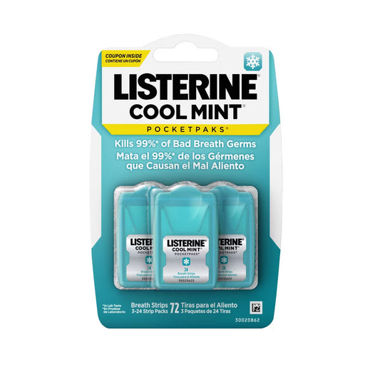 Listerine Cool Mint PocketPaks Portable Fresh Breath Strips - Cool Mint