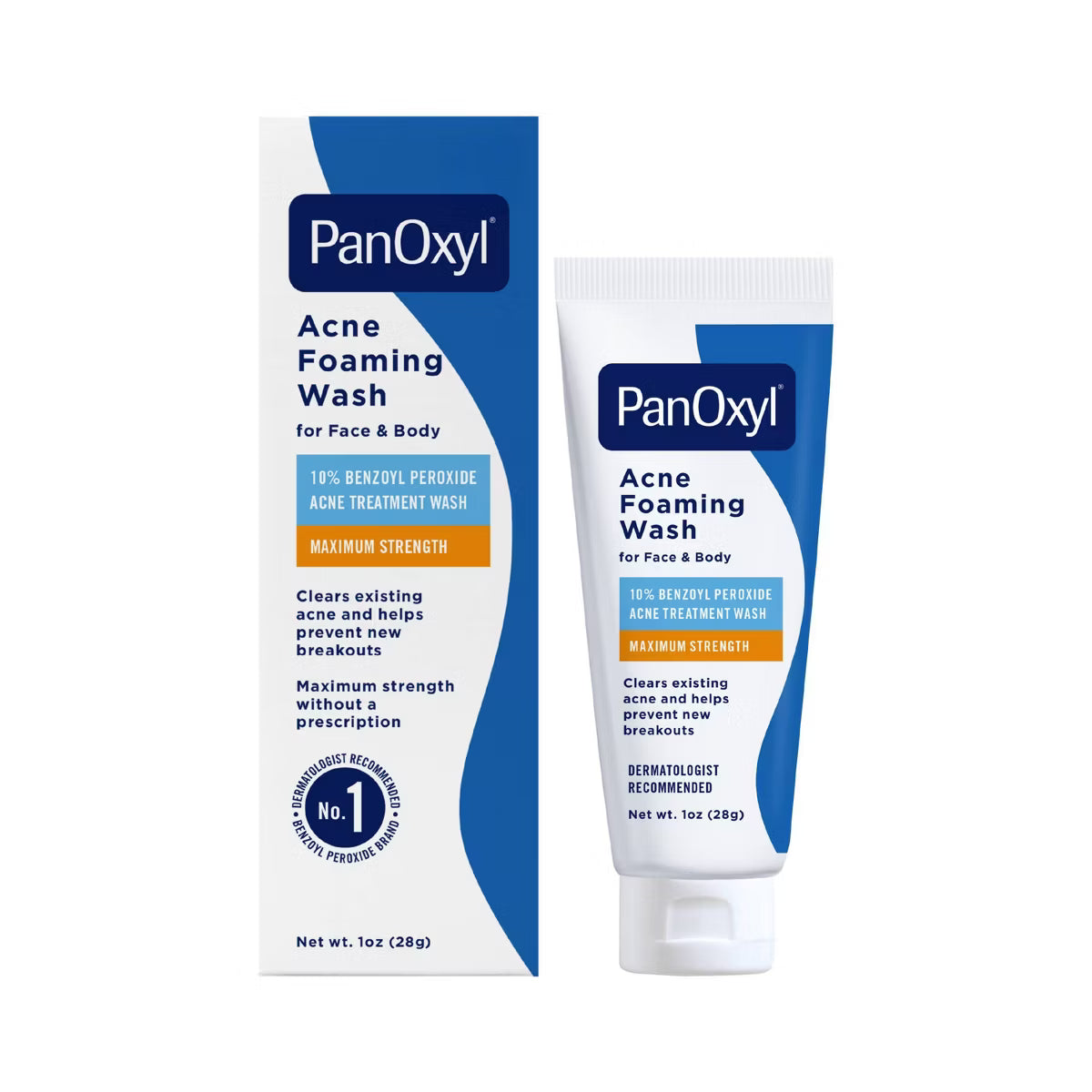 PanOxyl 10% Benzoyl Peroxide Acne Foaming Wash - 1oz: Paraben-Free, For Face & Body, Acne-Prone Skin