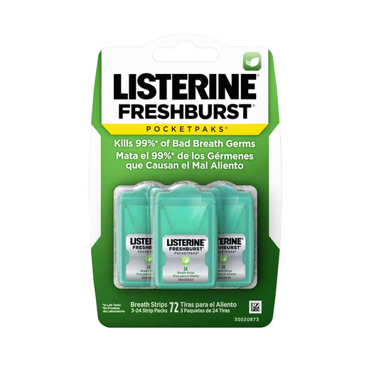 Listerine Freshburst Pocketpaks Portable Breath Strips - Spearmint