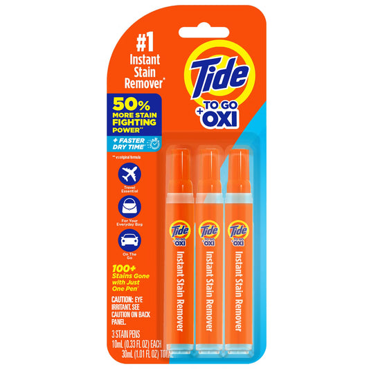 Tide To Go Stain Remover Pen - 3ct/1.01 fl oz: Dye-Free, Bleach-Free, Not For Leather, Fresh Scent